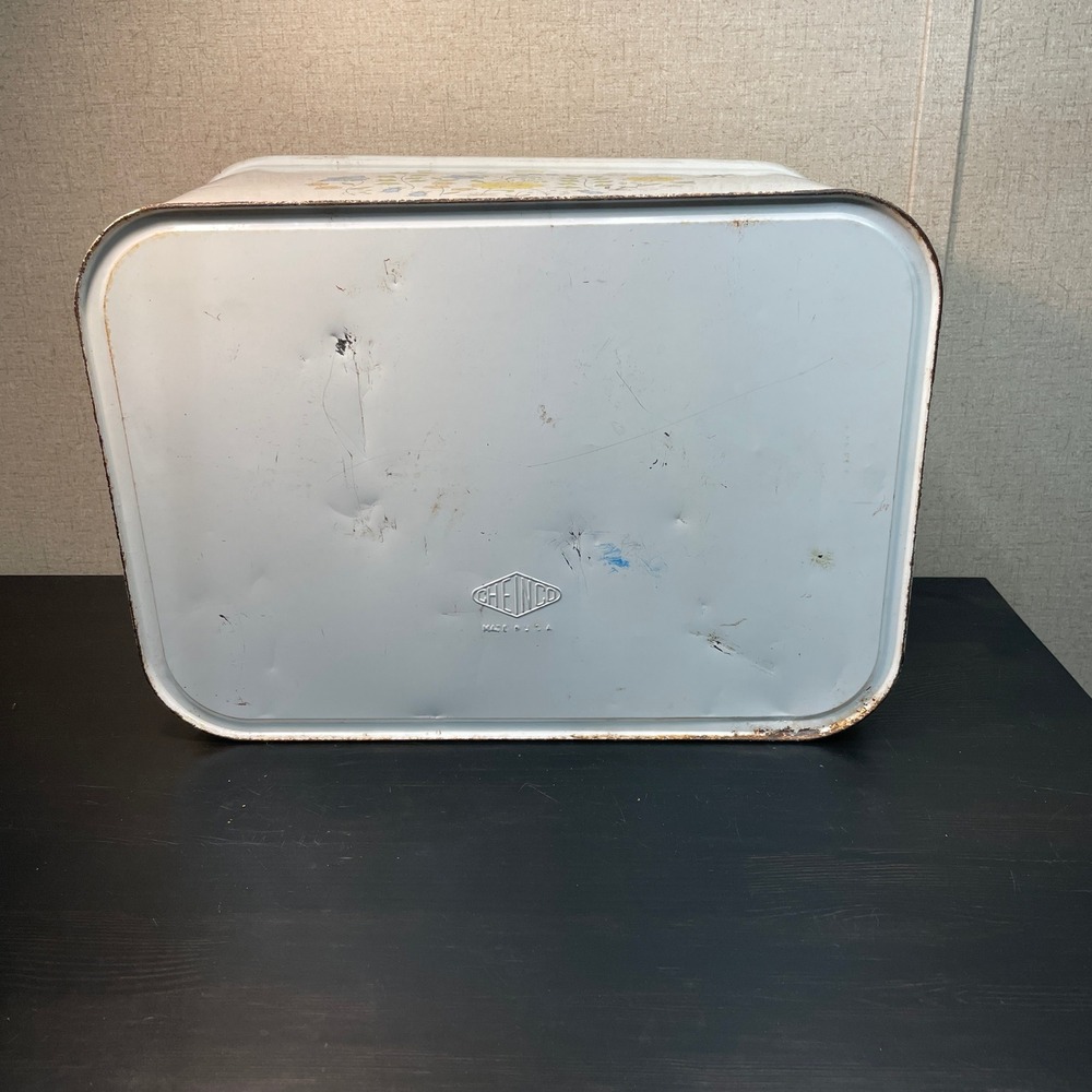 Vintage Chein Co Metal Bread Box Floral Motif Made in USA 1970's - Picture 10 of 14